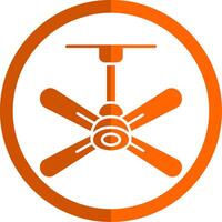 ventilador glifo naranja circulo icono vector