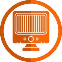 Heater Glyph Orange Circle Icon vector