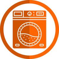 lavandería glifo naranja circulo icono vector