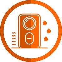 Humidifier Glyph Orange Circle Icon vector