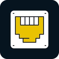 Ethernet Glyph Two Color Icon vector