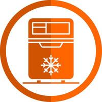 Refrigerator Glyph Orange Circle Icon vector