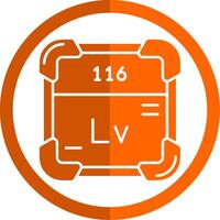 livermorium glifo naranja circulo icono vector