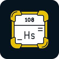 Hassium Glyph Two Color Icon vector