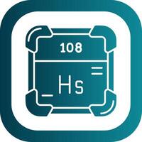 Hassium Glyph Gradient Round Corner Icon vector