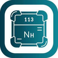 Nihonium Glyph Gradient Round Corner Icon vector