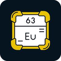 Europium Glyph Two Color Icon vector