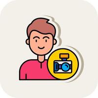 Camera Line Filled White Shadow Icon vector