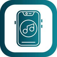 Music Glyph Gradient Round Corner Icon vector