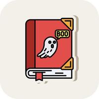 Spooky Line Filled White Shadow Icon vector