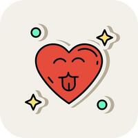 Cute Line Filled White Shadow Icon vector
