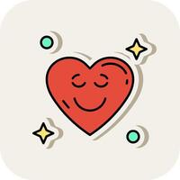 Relieved Line Filled White Shadow Icon vector