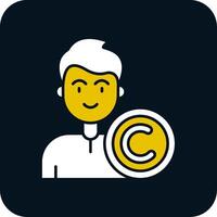 Copyright Glyph Two Color Icon vector