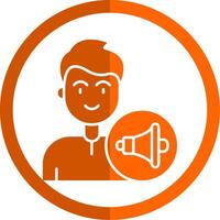 Sound Glyph Orange Circle Icon vector