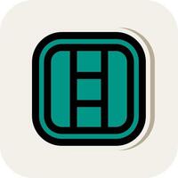 Layout Line Filled White Shadow Icon vector