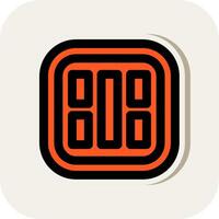 Layout Line Filled White Shadow Icon vector