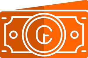 Cruzeiro Glyph Orange Circle Icon vector