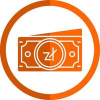 zloty glifo naranja circulo icono vector