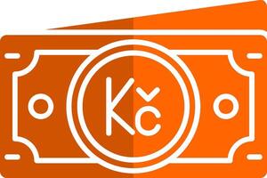 Koruna Glyph Orange Circle Icon vector