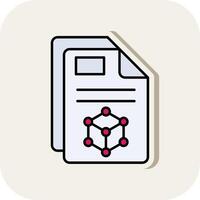 3d Line Filled White Shadow Icon vector