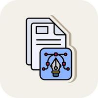 Vector Line Filled White Shadow Icon