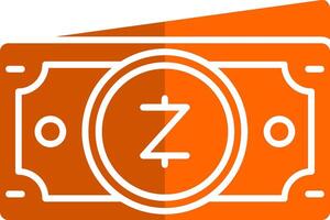 Zcash Glyph Orange Circle Icon vector