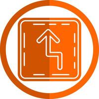 Zigzag Glyph Orange Circle Icon vector