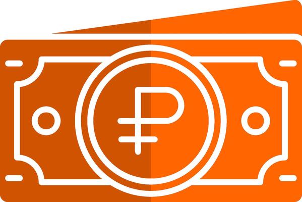 Ruble Glyph Orange Circle Icon