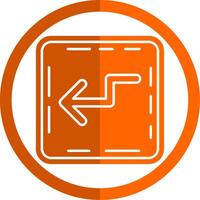 Zigzag Glyph Orange Circle Icon vector