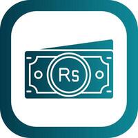 Rupee Glyph Gradient Round Corner Icon vector