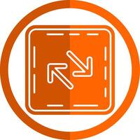 Swap Glyph Orange Circle Icon vector