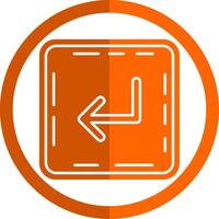 Turn Glyph Orange Circle Icon vector