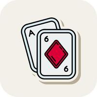 Poker Line Filled White Shadow Icon vector