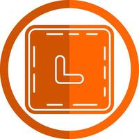 Chevron Glyph Orange Circle Icon vector