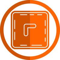 Chevron Glyph Orange Circle Icon vector