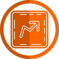 Trend Glyph Orange Circle Icon vector