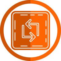 Loop Glyph Orange Circle Icon vector