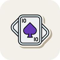 Spades Line Filled White Shadow Icon vector