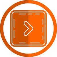 Chevron Glyph Orange Circle Icon vector