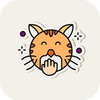 Blush Line Filled White Shadow Icon vector