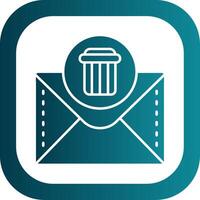 Dustbin Glyph Gradient Round Corner Icon vector