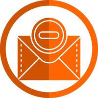 Block Glyph Orange Circle Icon vector