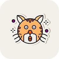 Surprised Line Filled White Shadow Icon vector