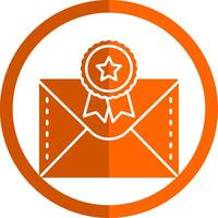 Badge Glyph Orange Circle Icon vector