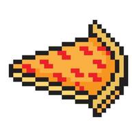 Pizza in 8 bit pixel art style vector