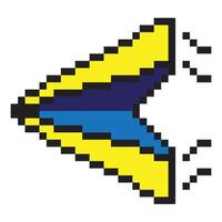 Paper airplane in pixel art style vector