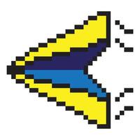 Paper airplane in pixel art style vector