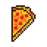 Pizza in 8 bit pixel art style vector