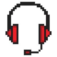 Headphone with pixel art style vector