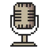 Microphone in pixel art style vector